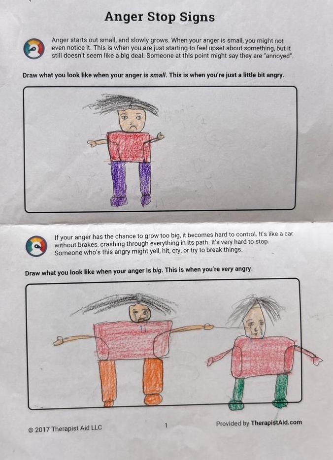 Children's artefacts from a session
